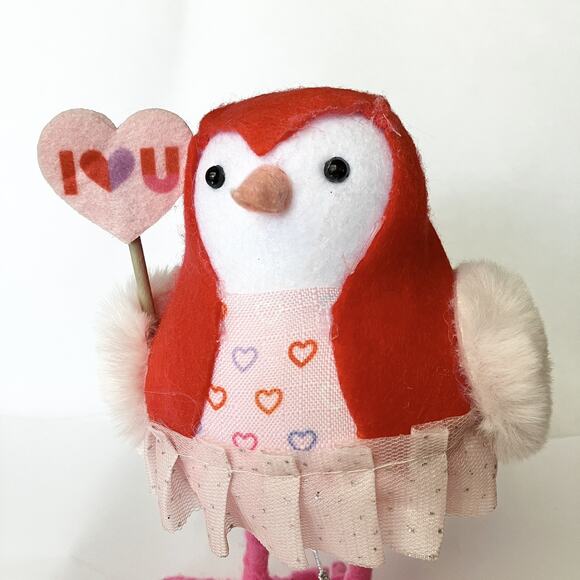 Target Featherly Friends Spritz Valentines Carmine 2022 Felt Tutu Bird Red Pink - Picture 1 of 4